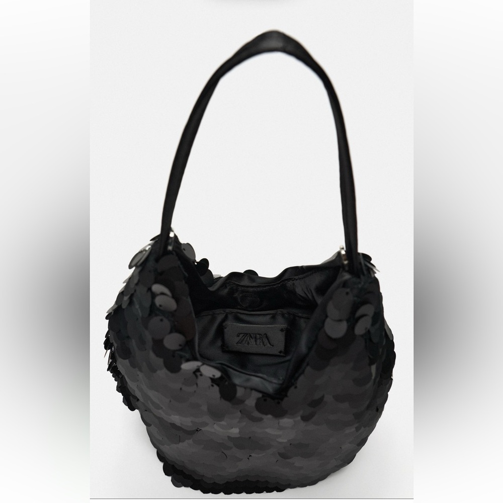 ZARA SEQUIN MINI BUCKET BAG - Picture 9 of 9
